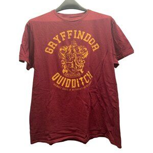Harry Potter Adult TShirt Sz L Maroon Gryffindor Quidditch Cotton Jersey Knit SS